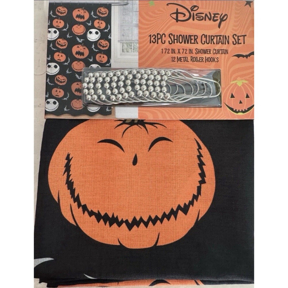 Disney The nightmare Before Christmas Shower Curtain With Hooks 72x72
